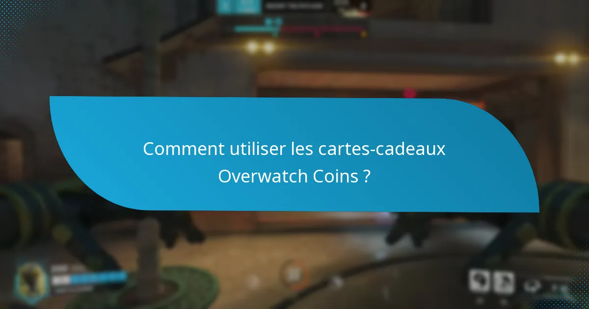 Comment utiliser les cartes-cadeaux Overwatch Coins ?